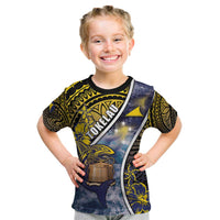 Personalised Tokelau Kid T Shirt National Badge Waves Style