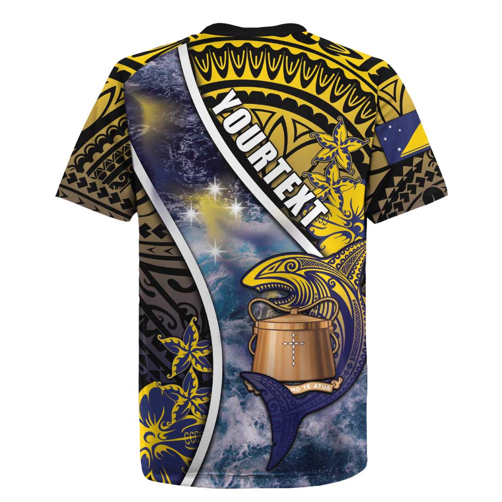 Personalised Tokelau Rugby Jersey National Badge Waves Style