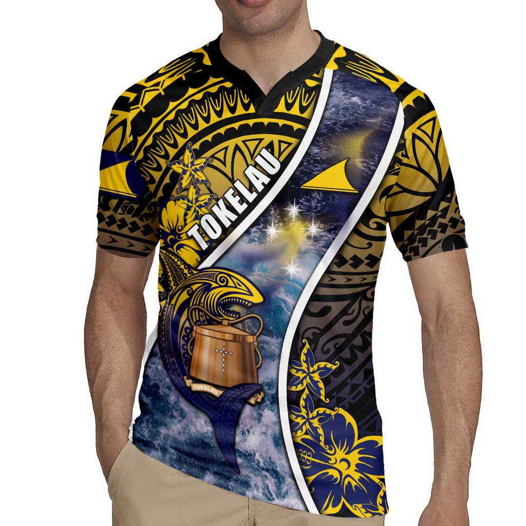 Personalised Tokelau Rugby Jersey National Badge Waves Style