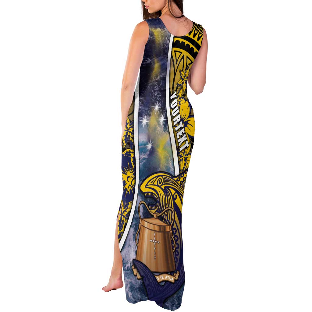 Personalised Tokelau Tank Maxi Dress National Badge Waves Style