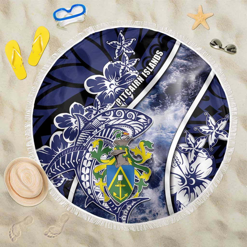 Pitcairn Islands Beach Blanket Coat Of Arms Waves Style