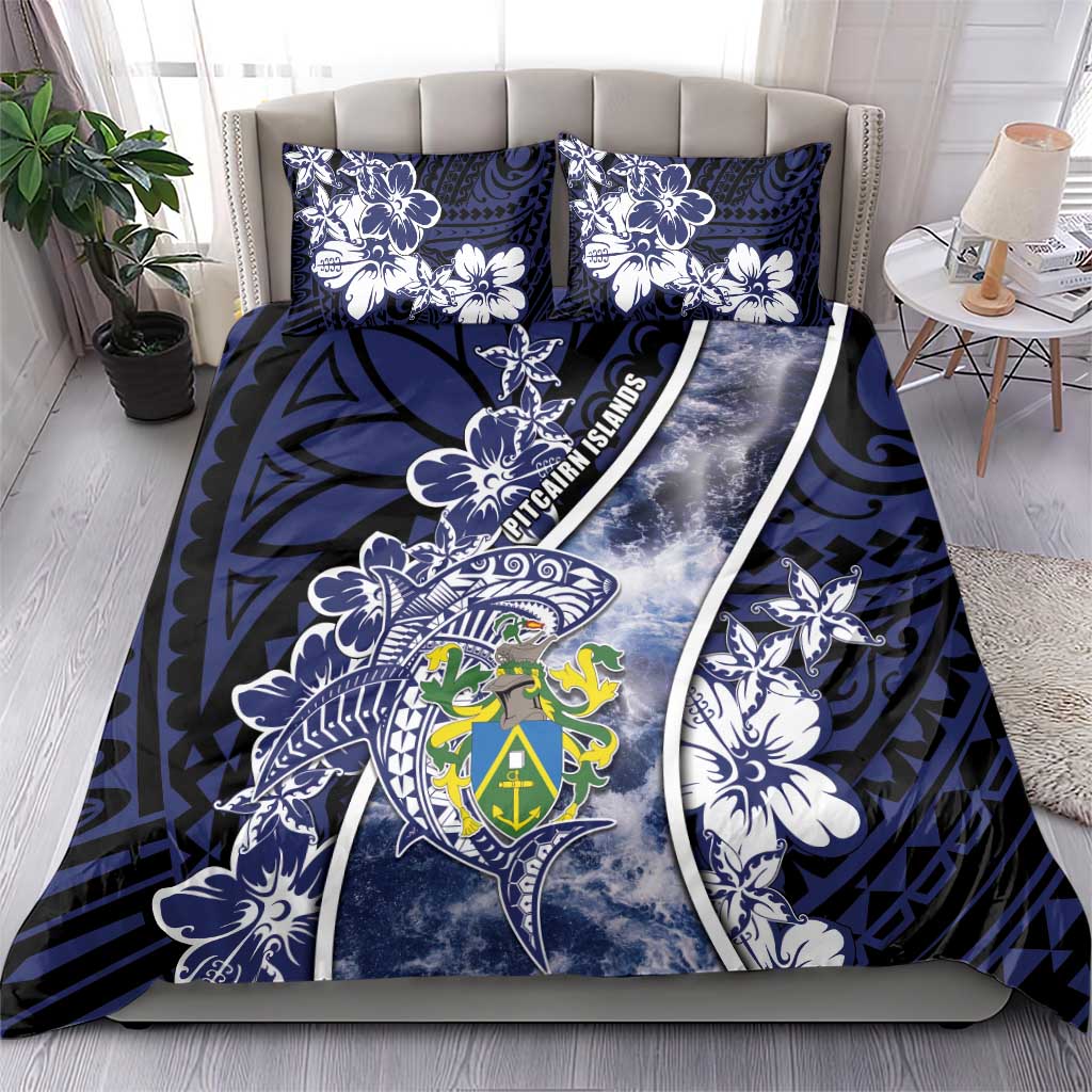 Pitcairn Islands Bedding Set Coat Of Arms Waves Style