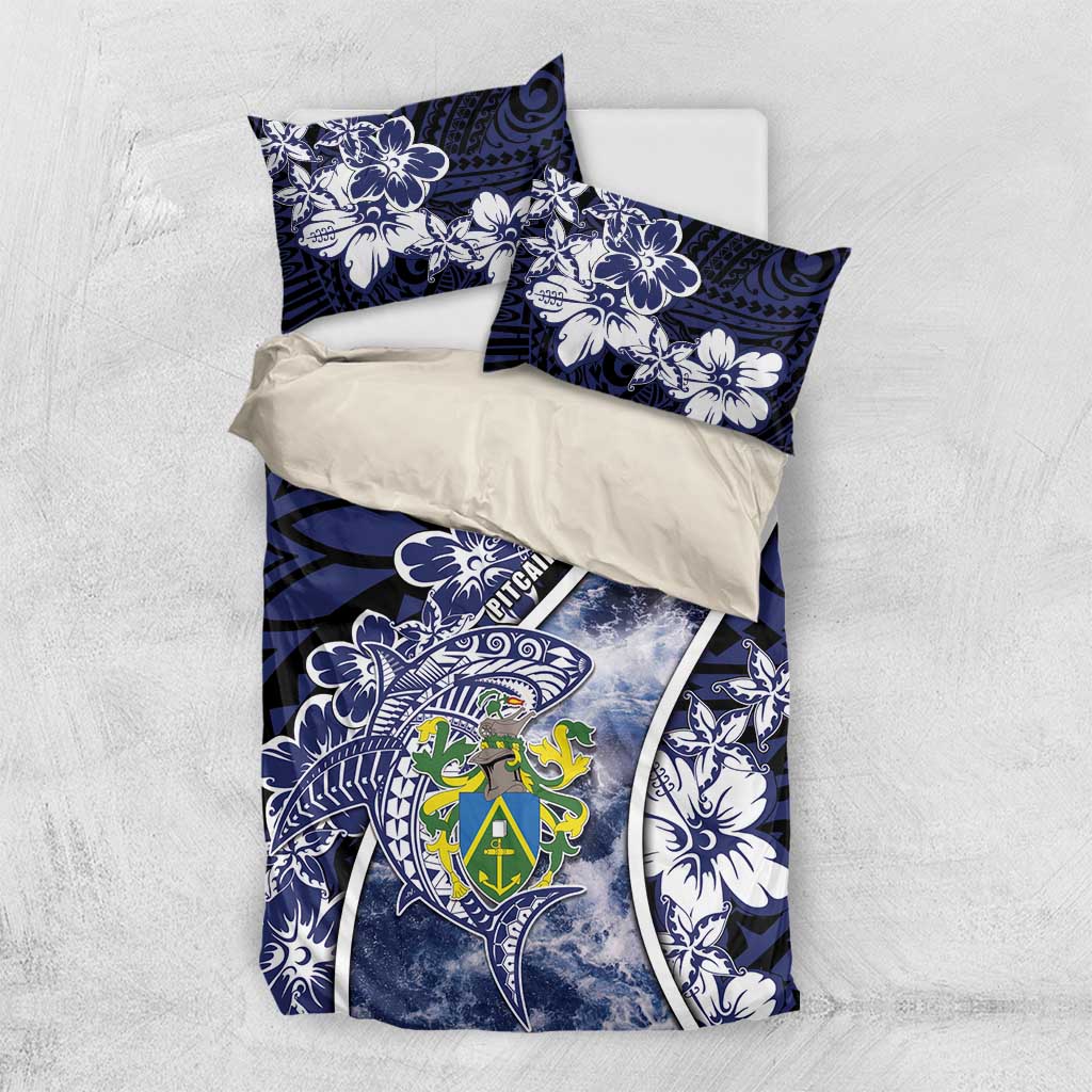 Pitcairn Islands Bedding Set Coat Of Arms Waves Style