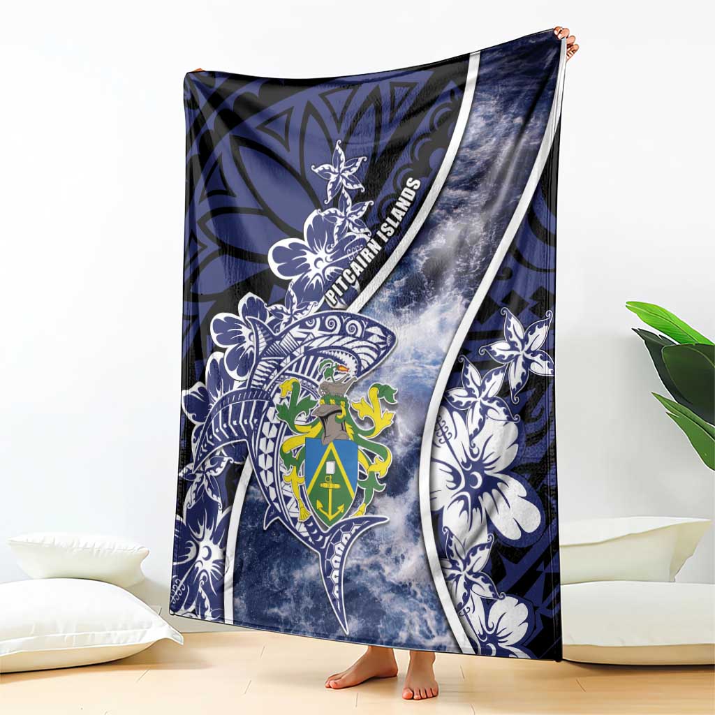 Pitcairn Islands Blanket Coat Of Arms Waves Style