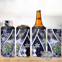 Personalised Pitcairn Islands 4 in 1 Can Cooler Tumbler Coat Of Arms Waves Style