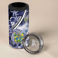 Personalised Pitcairn Islands 4 in 1 Can Cooler Tumbler Coat Of Arms Waves Style