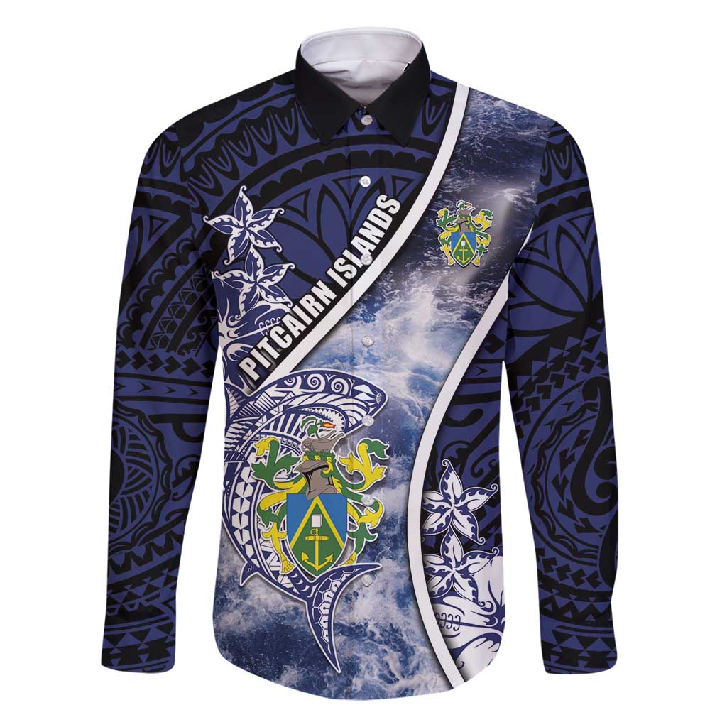 Personalised Pitcairn Islands Family Matching Off Shoulder Short Dress and Hawaiian Shirt Coat Of Arms Waves Style