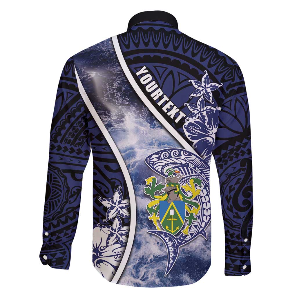 Personalised Pitcairn Islands Family Matching Puletasi and Hawaiian Shirt Coat Of Arms Waves Style