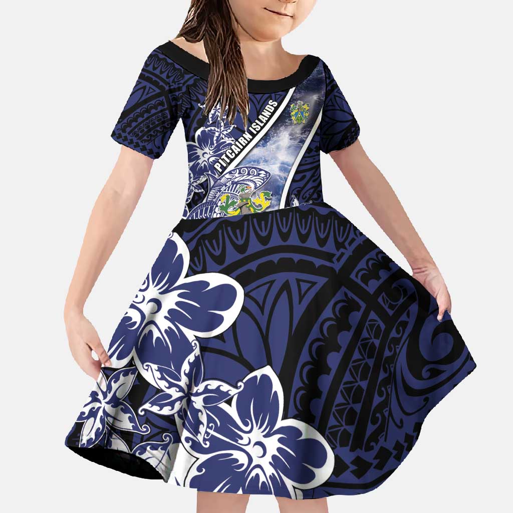 Personalised Pitcairn Islands Family Matching Summer Maxi Dress and Hawaiian Shirt Coat Of Arms Waves Style