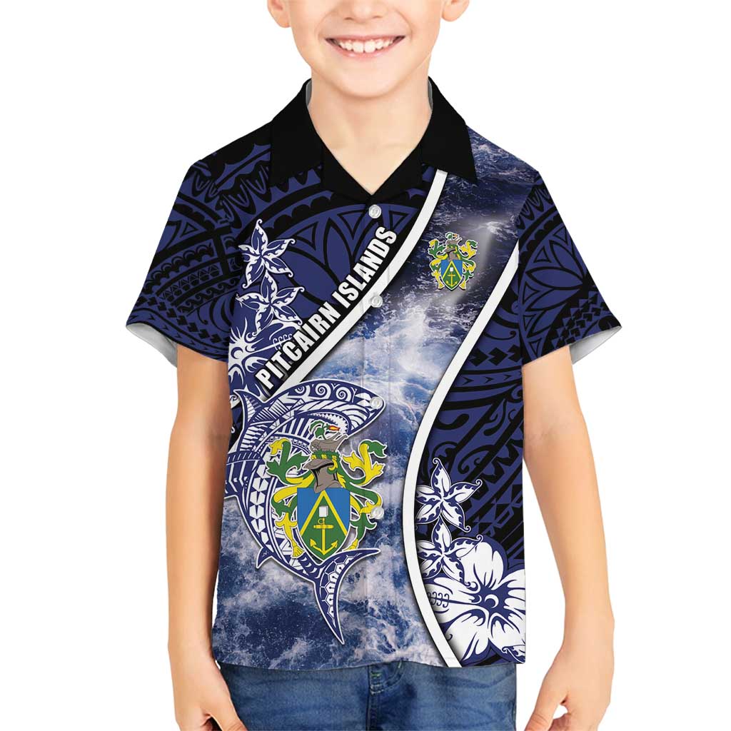Personalised Pitcairn Islands Family Matching Tank Maxi Dress and Hawaiian Shirt Coat Of Arms Waves Style