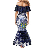 Personalised Pitcairn Islands Mermaid Dress Coat Of Arms Waves Style DT05 - Polynesian Pride