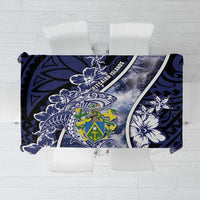 Pitcairn Islands Tablecloth Coat Of Arms Waves Style