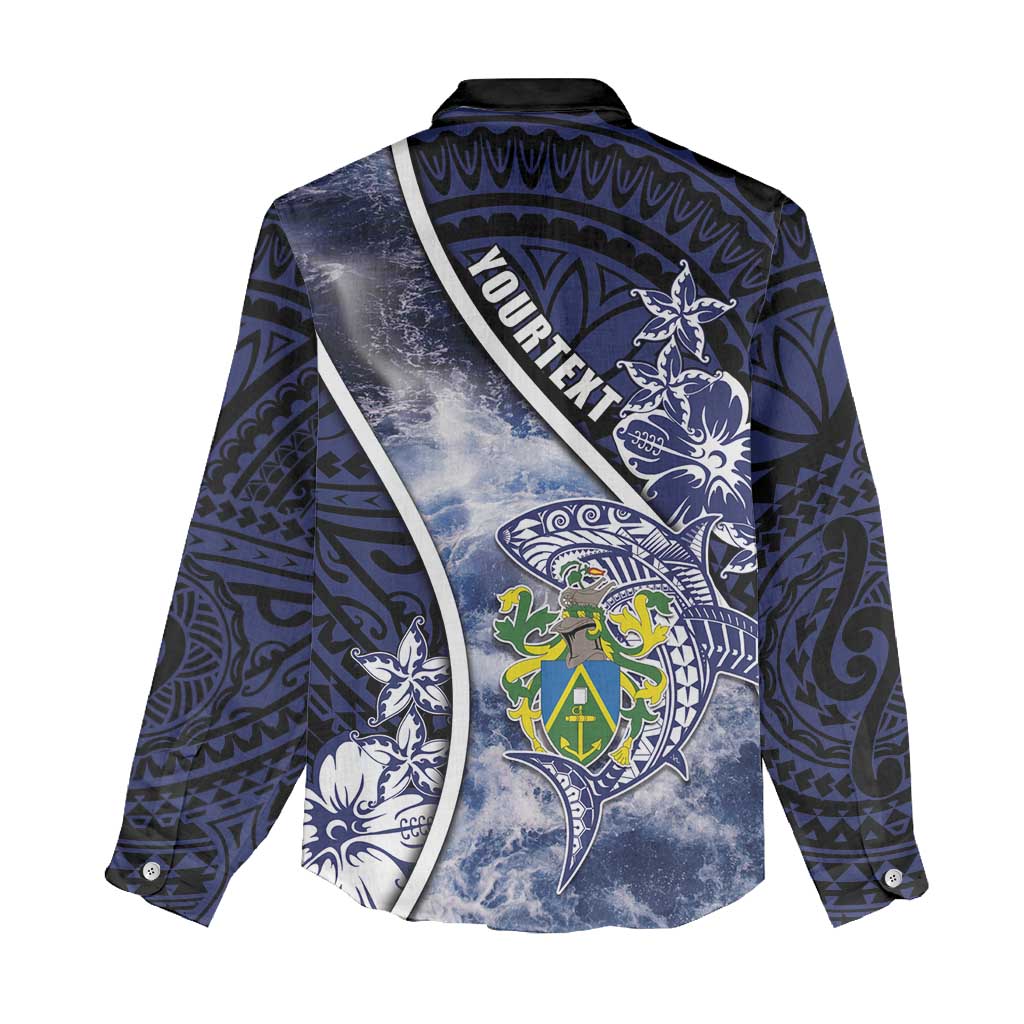 Personalised Pitcairn Islands Women Casual Shirt Coat Of Arms Waves Style