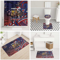 Samoa Wrestling Bathroom Set Polynesian Warrior Funny Style - Polynesian Pride