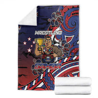 Samoa Wrestling Blanket Polynesian Warrior Funny Style - Polynesian Pride