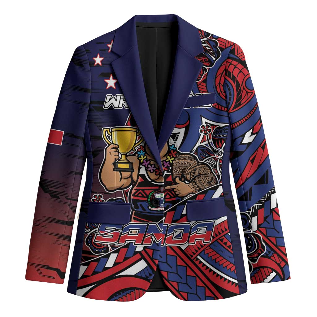 Personalised Samoa Wrestling Blazer Polynesian Warrior Funny Style - Polynesian Pride