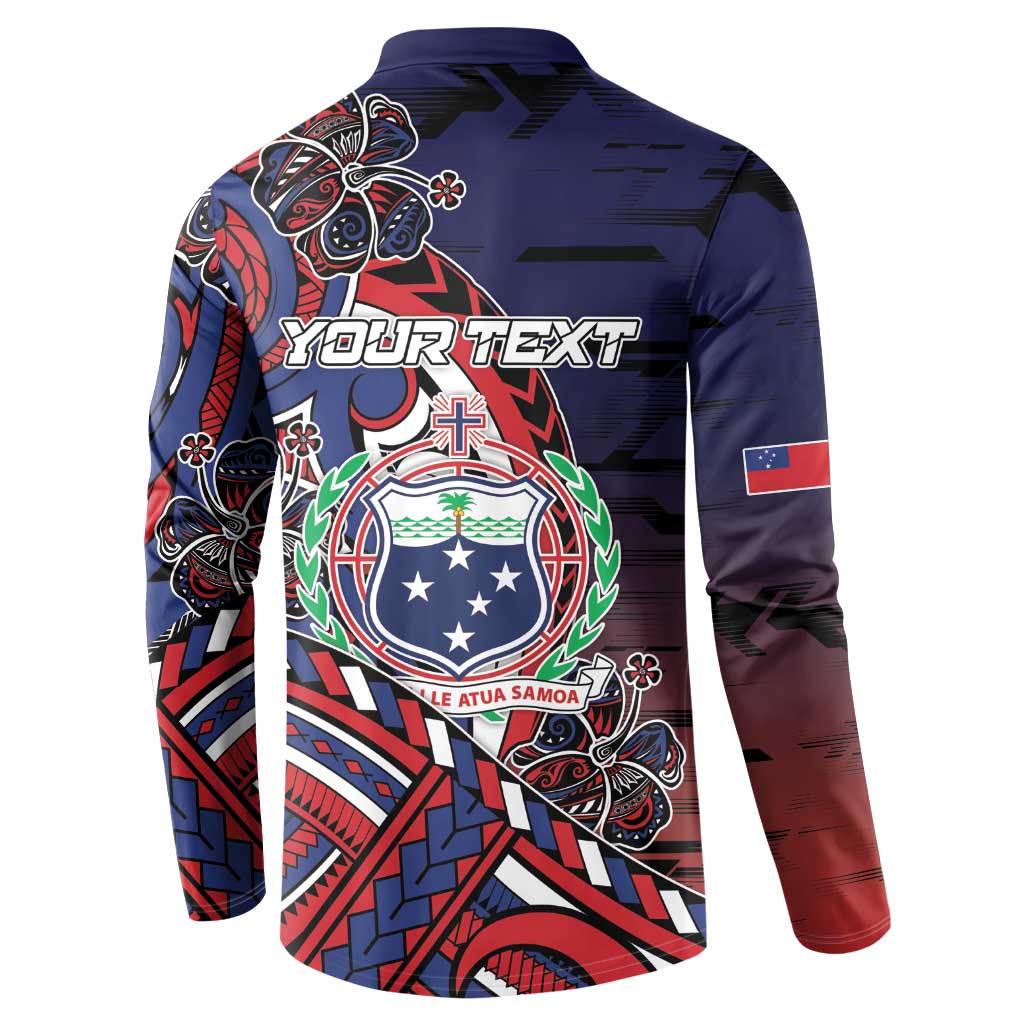 Personalised Samoa Wrestling Button Sweatshirt Polynesian Warrior Funny Style - Polynesian Pride