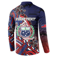 Personalised Samoa Wrestling Button Sweatshirt Polynesian Warrior Funny Style - Polynesian Pride