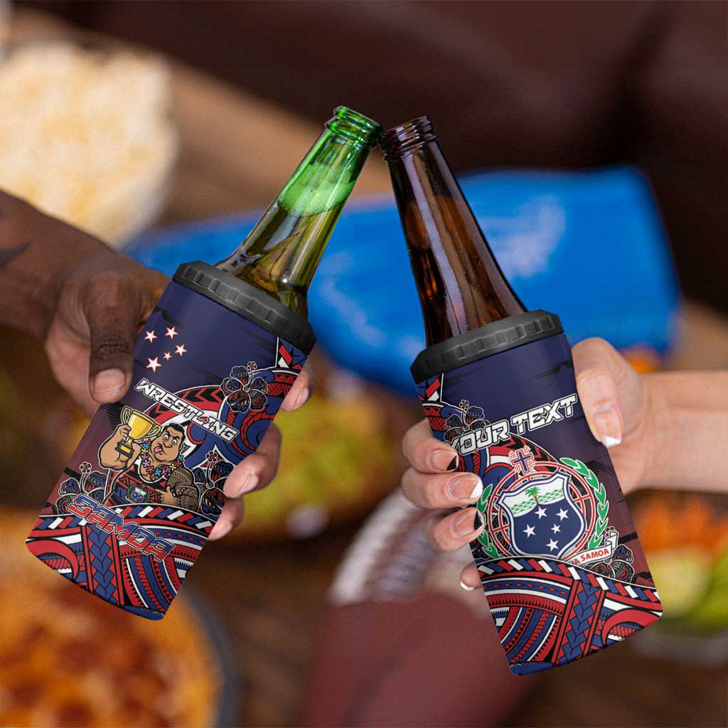 Personalised Samoa Wrestling 4 in 1 Can Cooler Tumbler Polynesian Warrior Funny Style - Polynesian Pride