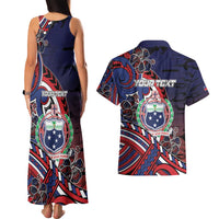 Personalised Samoa Wrestling Couples Matching Tank Maxi Dress and Hawaiian Shirt Polynesian Warrior Funny Style - Polynesian Pride