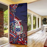 Personalised Samoa Wrestling Door Cover Polynesian Warrior Funny Style - Polynesian Pride