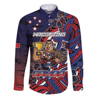 Personalised Samoa Wrestling Family Matching Long Sleeve Bodycon Dress and Hawaiian Shirt Polynesian Warrior Funny Style - Polynesian Pride