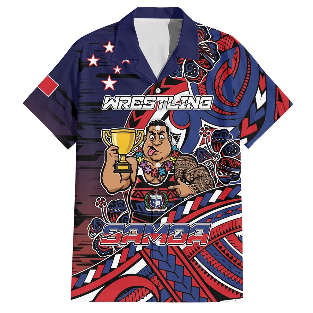 Personalised Samoa Wrestling Hawaiian Shirt Polynesian Warrior Funny Style - Polynesian Pride