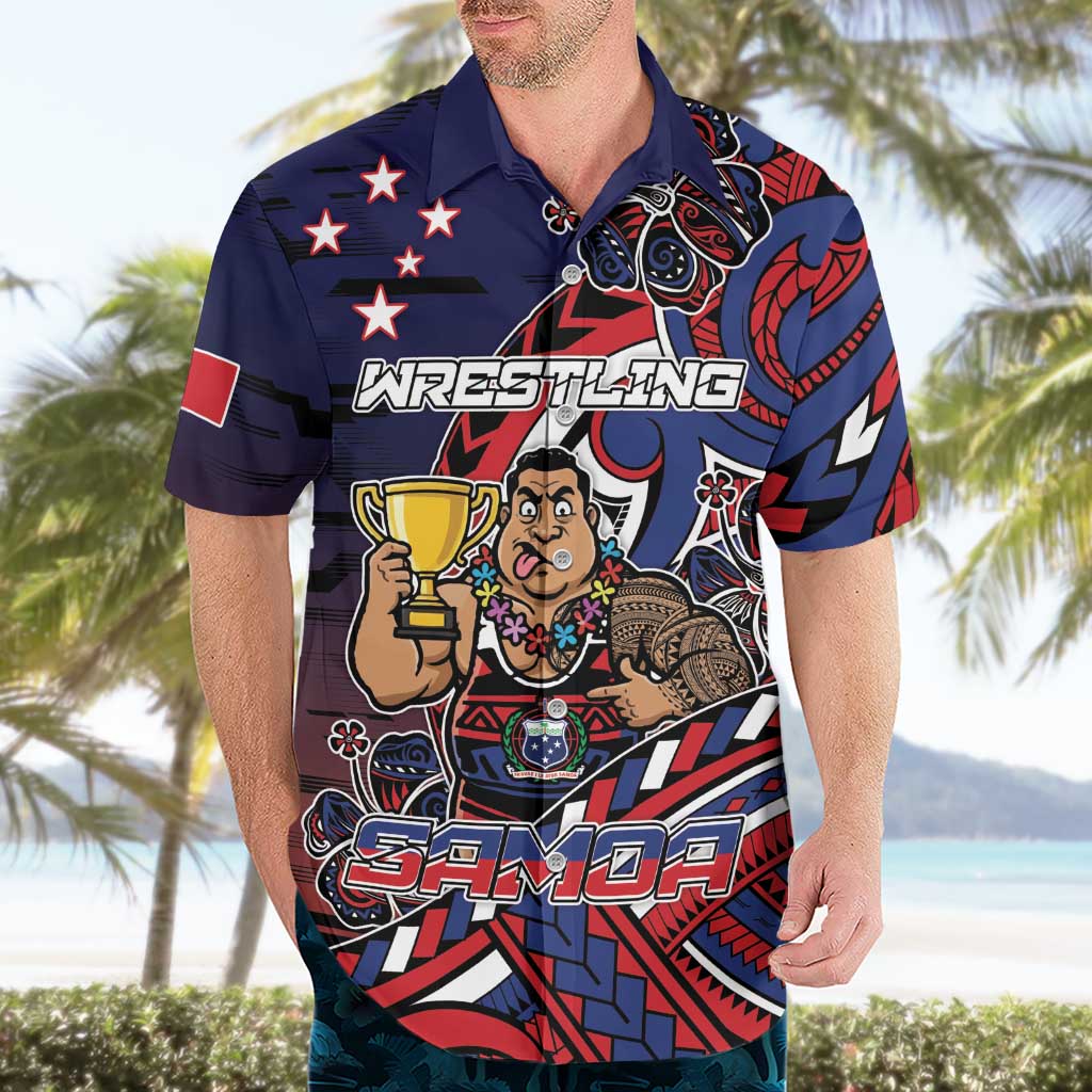 Personalised Samoa Wrestling Hawaiian Shirt Polynesian Warrior Funny Style - Polynesian Pride