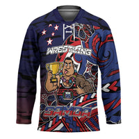 Personalised Samoa Wrestling Hockey Jersey Polynesian Warrior Funny Style - Polynesian Pride