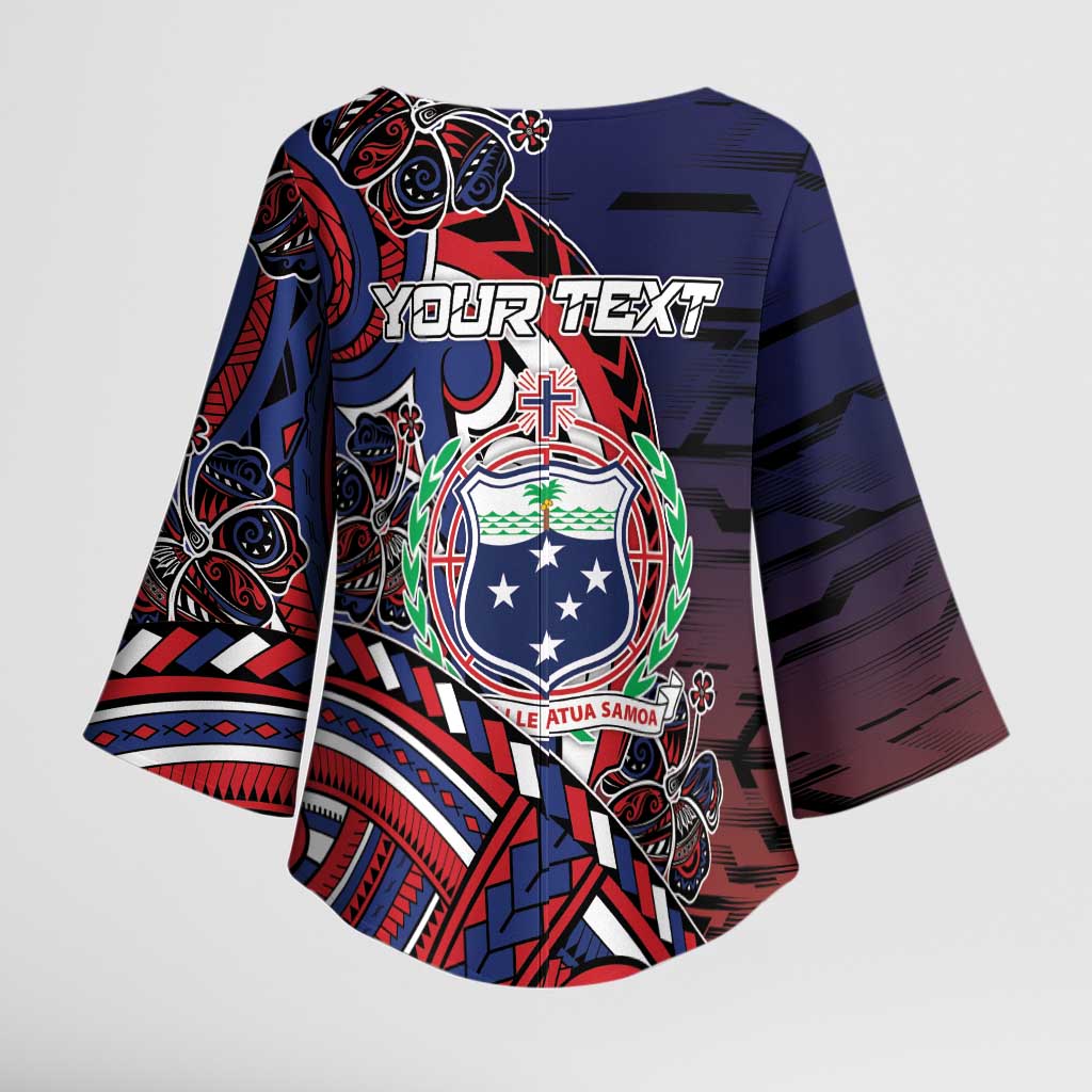 Personalised Samoa Wrestling Kimono Sleeve Blouse Polynesian Warrior Funny Style - Polynesian Pride