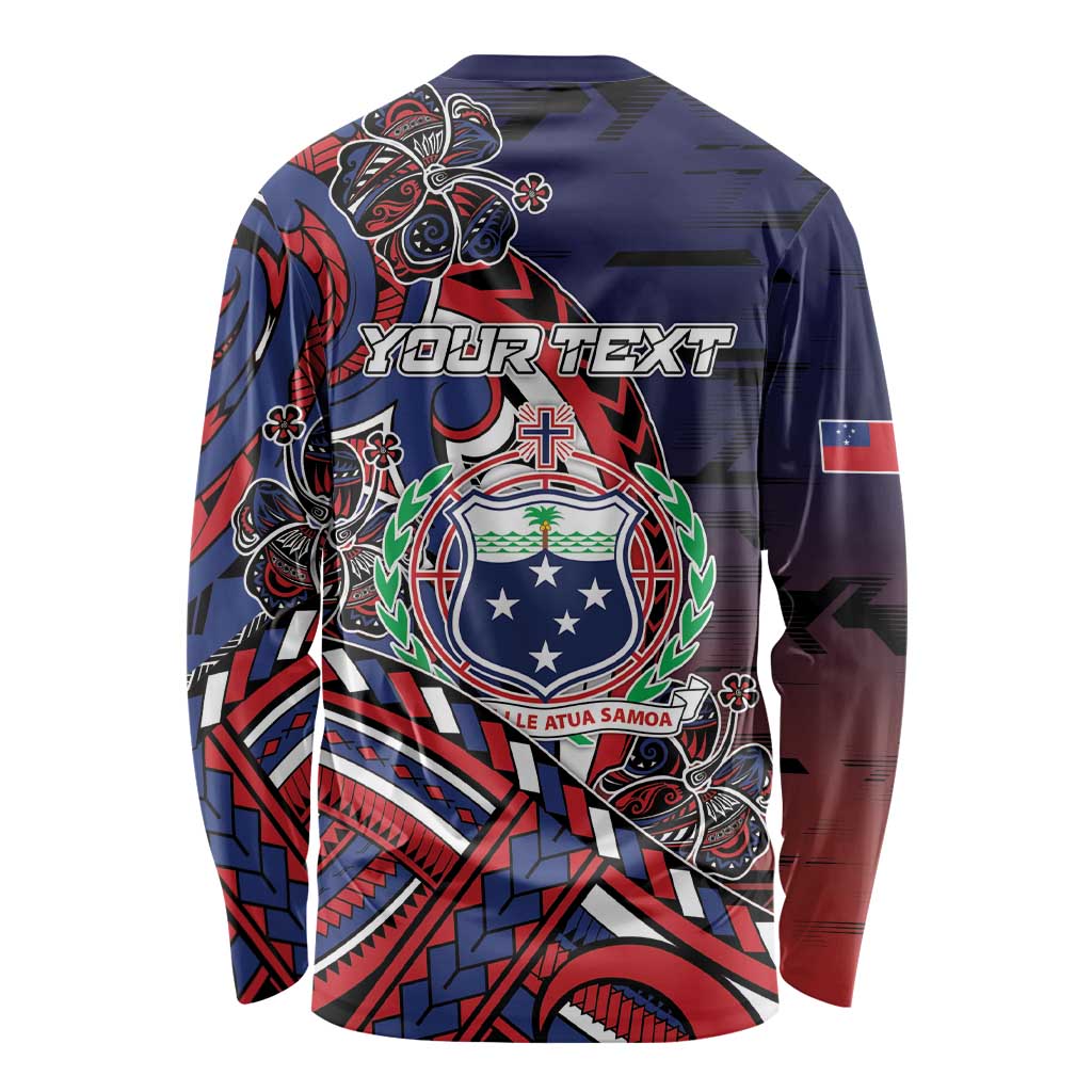 Personalised Samoa Wrestling Long Sleeve Shirt Polynesian Warrior Funny Style - Polynesian Pride