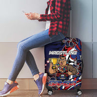 Samoa Wrestling Luggage Cover Polynesian Warrior Funny Style - Polynesian Pride