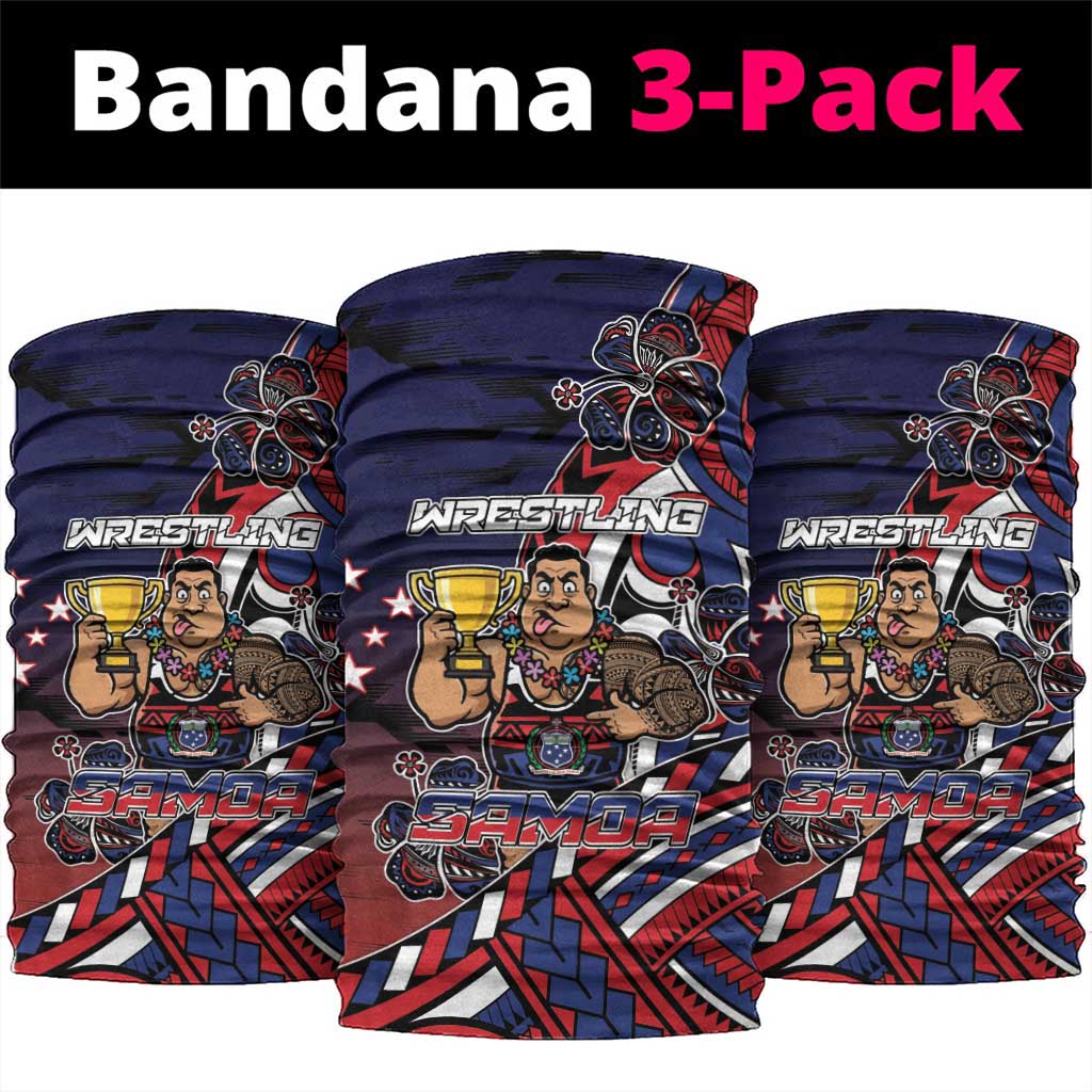 Samoa Wrestling Neck Gaiter Polynesian Warrior Funny Style - Polynesian Pride