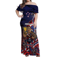 Personalised Samoa Wrestling Off Shoulder Maxi Dress Polynesian Warrior Funny Style - Polynesian Pride