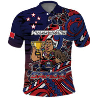 Personalised Samoa Wrestling Polo Shirt Polynesian Warrior Funny Style - Polynesian Pride