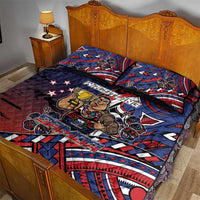 Samoa Wrestling Quilt Bed Set Polynesian Warrior Funny Style - Polynesian Pride