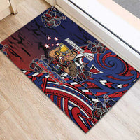 Samoa Wrestling Rubber Doormat Polynesian Warrior Funny Style - Polynesian Pride