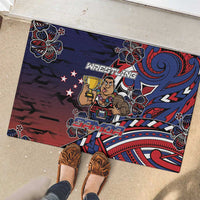 Samoa Wrestling Rubber Doormat Polynesian Warrior Funny Style - Polynesian Pride