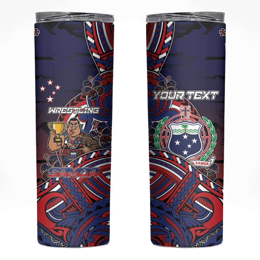 Personalised Samoa Wrestling Skinny Tumbler Polynesian Warrior Funny Style - Polynesian Pride
