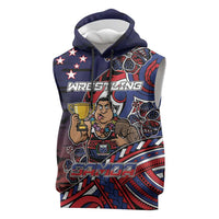 Personalised Samoa Wrestling Sleeveless Hoodie Polynesian Warrior Funny Style - Polynesian Pride