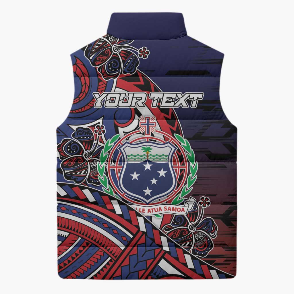 Personalised Samoa Wrestling Sleeveless Puffer Jacket Polynesian Warrior Funny Style - Polynesian Pride