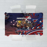 Samoa Wrestling Tablecloth Polynesian Warrior Funny Style - Polynesian Pride