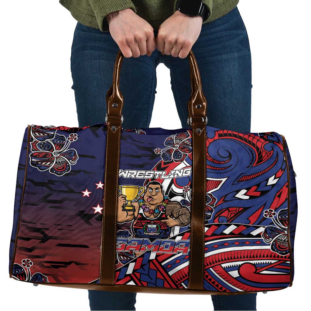 Samoa Wrestling Travel Bag Polynesian Warrior Funny Style - Polynesian Pride