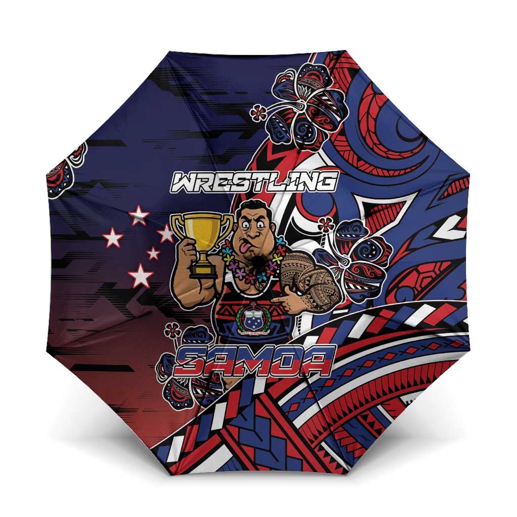 Samoa Wrestling Umbrella Polynesian Warrior Funny Style - Polynesian Pride