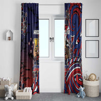 Samoa Wrestling Window Curtain Polynesian Warrior Funny Style - Polynesian Pride