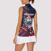 Personalised Samoa Wrestling Women Sleeveless Polo Shirt Polynesian Warrior Funny Style - Polynesian Pride