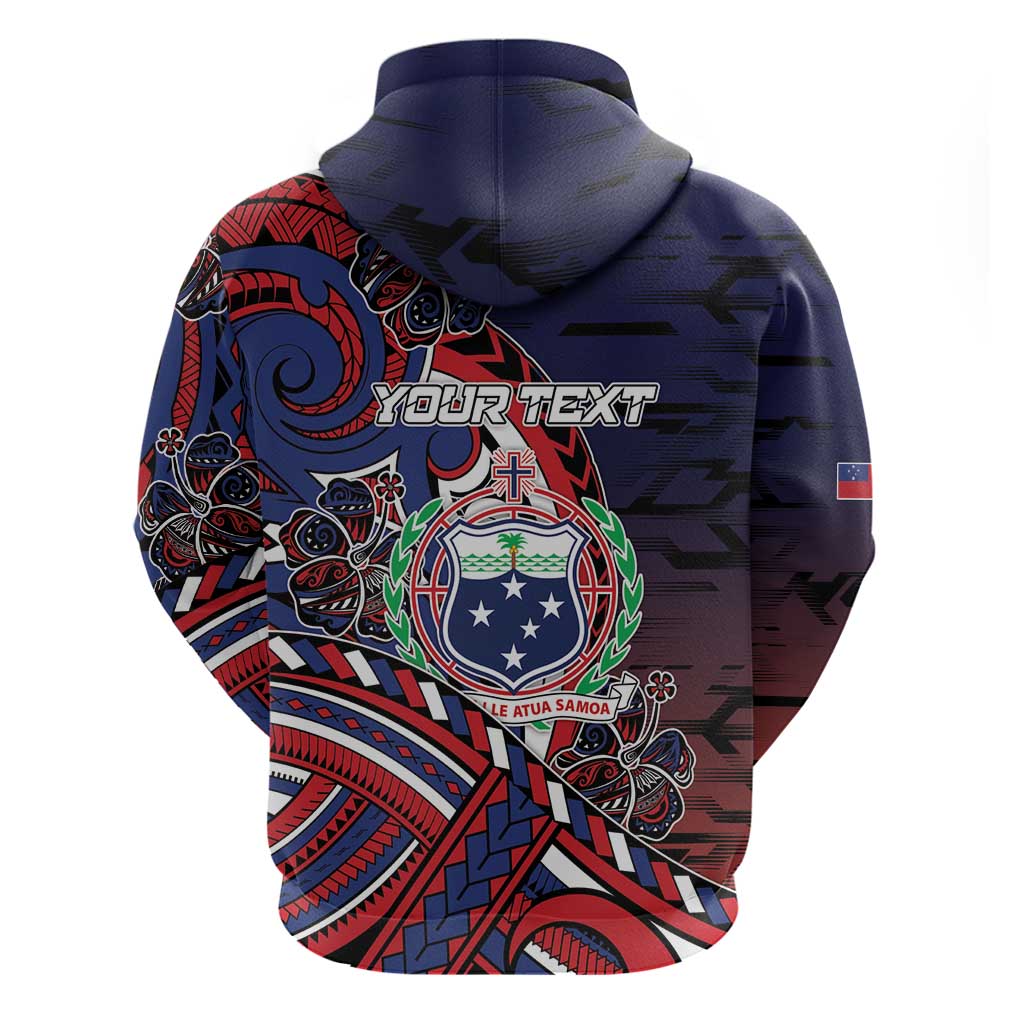 Personalised Samoa Wrestling Zip Hoodie Polynesian Warrior Funny Style - Polynesian Pride