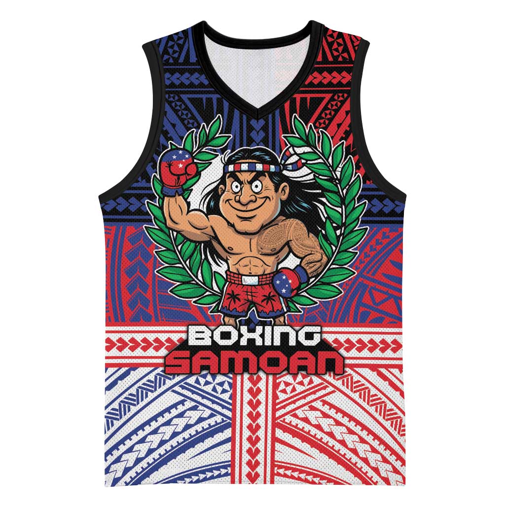 Personalised Samoa Boxing Basketball Jersey Samoan Boxer Funny Style DT05 Unisex Red - Polynesian Pride