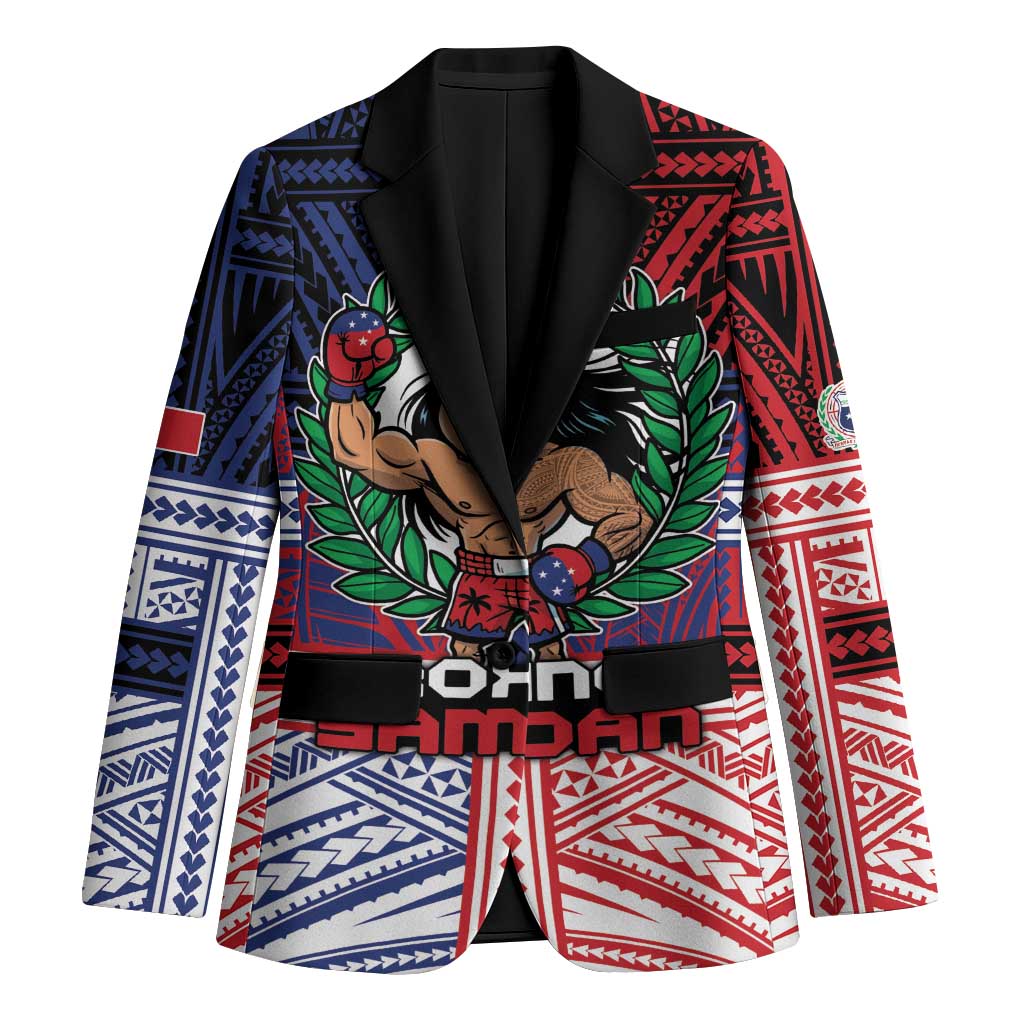 Personalised Samoa Boxing Blazer Samoan Boxer Funny Style DT05 Unisex Red - Polynesian Pride