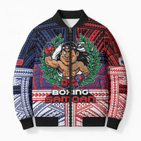 Personalised Samoa Boxing Bomber Puffer Jacket Samoan Boxer Funny Style - Polynesian Pride